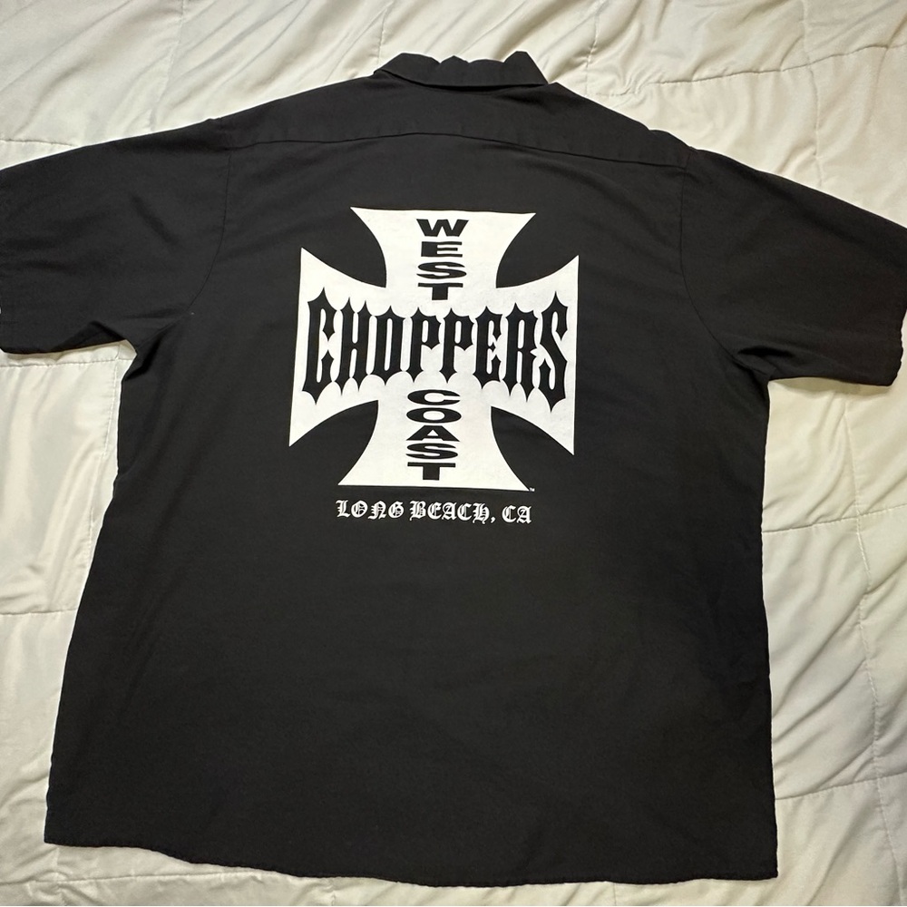West Coast Choppers Black Men's Casual Button Down Shirt